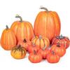 Cymax 12 Stück zucche artificiali autunnali,Grande Finta Zucche Decorativa Artificiali Pumpkin Decor Halloween Ringraziamento,Feste Stagionali Decorazione, Aranci