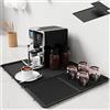 IYYI Tappetino da bar in silicone - Tappetino antiscivolo 2 in 1 per asciugare e protezione da banco resistente al calore per caffettiere, cestini per piatti, frullatori (Nero-50 * 40cm)