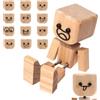 Vicloon Statuetta di un Uomo in Legno che Trema, Bambola di Legno con Piedi Tremanti Fatta a Mano con 12 Espressioni, Accessori per Cruscotto auto e Decorazioni da Scrivania, Regali per Uomo/Donna