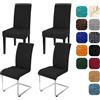 Yugarlibi Set di 4 coprisedia elasticizzati per sedia basculante, coprisedia elasticizzato, coprisedia rimovibile, lavabile, protezione per cucina, ristorante, hotel, banchetti, matrimoni (nero, 4
