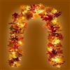 KASZOO Confezione da 2 ghirlande autunnali di foglie d'acero con 40 luci a LED, 176 cm/pezzo ghirlanda di foglie autunnali, ghirlanda autunnale per casa, caminetto, festa, decorazione natalizia