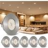 TaoFiaCo 6W Faretti da Incasso LED 230V - Faretti LED Ultrapiatti Bianco Caldo 3000K - IP44 Diametro Foro 60-65mm Faretti da Soffitto per Bagno Cucina Soggiorno - Lampada da Soffitto Nichel Set di 6