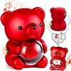 goldmiky Scatola Musicale Meccanica Orsetto con Rosa e Collana,Rosa Eterna con Collana,San Valentino per Lei Regalo,Regali Natale,Regali per la Festa Ddella Mamma Compleanno Donna Orsetto