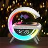 Suewidfay Caricabatterie wireless da 15 W Lampada a LED Sveglia Atmosfera Lampada da tavolo intelligente con altoparlante Bluetooth Luci da corsa abbaglianti 13 modalità Luci per ufficio Camera da letto Regalo