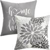 Aisybaklyn Grigio Cuscini per Divano Motivo Dalia Copricuscini Cuscino da Divano 50x50 Decorativi Fodera Morbido Moderno Federe Cuscini Divano Salotto Cuscini per divani Camera da Letto Soggiorno Sedia Set di 2