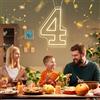 RUMONZS Numero luminoso LED in acrilico, lettere luminose trasparenti decorative alimentate tramite USB, grande segno numerico luminoso per compleanno, luce notturna, festa, anniversario, Natale