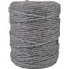 APREGGIO Corda Macramé 3mm x 100m, Filato di Cotone a Torsione Singola (Single Twist) per Arazzi, Portapiante e Decorazioni DIY - Colore: Grafite