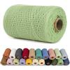 LEREATI Corda Macrame 1mm x 200m Filo Macrame Cordoncino Cotone Spago Colorato, Cordino per Borse Uncinetto, Arazzo da Parete, Decorazioni, Fai da Te Artigianale (Verde Fagiolo)