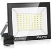 toobettp Faretto LED da Esterno, Proiettore LED da 50W, Super Illuminoso da 5000LM 6500K Faro LED da Esterno Bianca Fredda,IP66 Impermeabile per Giardino, Garage, Parcheggio, Cortile, Pareti