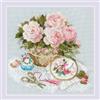 RIOLIS 2280 Tempo di Ricamo Kit Punto Croce Contato 30 x 30 cm | Aida Zweigart 14 ct colorata, 21 colori lana/acrilico, per Livello Intermedio, schema e ago inclusi