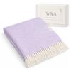 W&A Coperta Estiva 130x170 cm - Telo Divano in Cotone Bouclé, Coperta Leggera per Terrazza, Pique-Nique e Arredo Casa, con Scatola Regalo e Sacchetto Lavanda (Glicine)