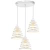 iDEGU 3 Luci lampadario a Sospenosione Moderno Lampada da Soffitto Creativo Design Fasce Intrecciate E27 Lampada a Sospensione Vintage per Camera da Letto Soggiorno Cucina (15cm, Bianco, Piatto)