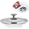 DIYJEP Tappo per Lavello Universale, Tappo di Scarico per 42-44 mm, Tappo per Vasca Facile Impugnatura, Vasca da Bagno in Acciaio Inossidabile, Tappo Lavello Tappi di Ricambio per Lavandino Cucina
