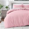 Bare Home - Set copripiumino singolo e 1 federa, in materiale morbidissimo, leggero e di alta qualità, 1800 fili (singolo, rosa chiaro)