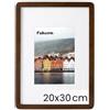 Feihorrm Cornice portafoto in legno massello di quercia, con vetro temperato, per foto da 20 x 30 cm, senza passepartout o foto da 12 x 17 cm con passepartout (marrone scuro, 20 x 30 cm/1 x)