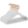 SONGMICS Grucce Bambini, Set di 30, in Velluto Antiscivolo, Salvaspazio | Appendiabiti, Ganci Girevoli a 360° Color Oro Rosa, per Armadio Cameretta, Bianco Nuvola, Collezione BREANNA CRF027W30