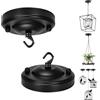YSGUYILT 2 Pezzi Rosone Lampadario Soffitto Metallo Nero Lampada a Piastra a Gancio per Sospensione,La Decorazione Della Lampada Lamp,Piante da Appendere,Cesto Pensile per Gatti-(2 Pezzo)