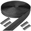 JRSHIRLEYLTD Chiusura lampo infinita nera con cerniera, 5 mm 15 m nylon chiusura lampo infinita al metro e 30 cerniere nere in metallo per vestiti, borse, biancheria da letto, cuscini ecc.