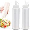 Kezidhp Bottiglia Squeeze di Plastica, 2pcs 250ml Bottiglie per Salse con Tappi Antigoccia, Senza BPA, per Ketchup, Senape, Maionese, Salse Piccanti, Olio d'Oliva