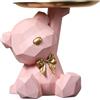Ockyunoo Scultura di Orso con Vassoio, Decorazione Scultura di Orso con Vassoio, Vassoio Decorativo di Figura di Orso, adatto Alla Maggior Parte Delle Occasioni (A-Rosa)