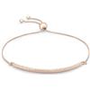 CARISSIMA Bracciale da Donna in Oro Rosa 9 ct con Maglia a Box e Pine Diamantato, Taglia 25,40 cm