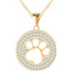 CONILOK Collana Impronta di Zampa di Animale Donna Ragazze con Zircone,Argento 925 Gioielli Stampa di Zampa di Cane Collana con Ciondolo,Rotondo Or Collana con Pendente per Fidanzata Mamma Moglie Figlia