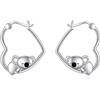 YFN Orecchini a cerchio in argento Sterling a forma di cuore con animali, graziosi gioielli regalo per donne e ragazze, Normal, Argento sterling, Non pietra preziosa