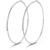 GoldChic Orecchini a Cerchio Donna 80mm Cerchi Donna Orecchini Cerchio Grandi in Acciaio Inossidabile Argento Confezione Regalo