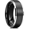 King Will Fede nuziale da uomo, 6 mm, 7 mm, 8 mm, 10 mm, argento/oro/nero/oro rosa/blu placcato in due tonalità, in carburo di tungsteno, fede nuziale unisex, T 1/2(62.08mm), Tungsteno Carburo di