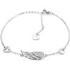 CHINPING Bracciale ali d'angelo argento 925 signore per ragazza donna, charms zirconia bracciale felicità regolabile tenero cuore amore portafortuna bracciali regali per comunione battesimo compleanno