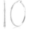 PABBEU Orecchini a cerchio argento sterling 925 per donna, grandi e scintillanti con strass, ipoallergenici, con zirconia cubica o diamanti, disponibili in 30/40/50/60mm.