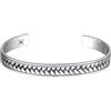 Kuzzoi Bracciale da uomo in argento massiccio 925, design a treccia, leggero