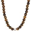 BERGERLIN Collana di Occhio di Tigre vera - Collana di perle con perla in argento sterling 925 - Vera collana di Occhio di Tigre taglia M-L