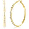 PABBEU Orecchini a cerchio oro 14K placcato, grandi e scintillanti con strass, sottili, ipoallergenici, con zirconia cubica, disponibili in 30/40/50/60mm.