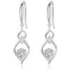 JETBON Orecchini pendenti in argento Sterling da donna, orecchini pendenti in argento ipoallergenico con zirconi cubici colorati, orecchini a gancio gioielli regalo per lei ragazze, twisted, Argento sterling