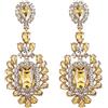EVER FAITH Orecchini da donna in stile vintage con cristalli scintillanti in Art Deco per feste di matrimonio, colore argento chiaro, Cristallo