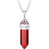 Bestyle Collana Quarzo Pietra Esagonale Cristallo di Nascita Gennaio Granato Collana con Ciondolo Pietre Portafortuna con Nodo Celtico, Collane Lunghe Donna Regolabile, Confezione Regalo