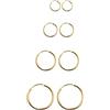 Bo Win 4 Paia Orecchini Argento 925 Orecchini Cerchio Piccoli Set Orecchino Donna Orecchini a Cerchio Oro Diametro 10, 12, 14, 16 mm Orecchini Oro per Donna Uomo