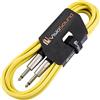 VisioSound Cavo Chitarra 6.35mm Jack to Jack Mono/Cavo Strumento/Cavo Patch / 6 Colori 3m Giallo