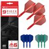 Target Darts K-Flex Integrated Dart Flights And Shafts, Stelo Medio (33mm), No.6 Flight, 9-Pack Bundle, Nero, Bianco e Trasparente | Kflex 2 in 1 Flight And STEM, Professional Darts Accessories
