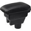 YJYWZH Bracciolo per Mitsubishi Space Star 2014-2018 con USB e USB-C | 2 Porte USB e 1 USB-C, Doppio vano portaoggetti, Bracciolo centrale scorrevole, Pelle PU, Base specifica per veicolo