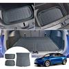 GAFAT [3 Pezzi] GAFAT Tesla Model Y 2021-2023 2024 Tappetino per Bagagliaio Anteriore e Posteriore, Model Y 2024 Tappetino per Bagagliaio Originale Scanner 3D TPE, Tesla Model Y Accessorio