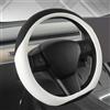 GIANT PANDA Coprivolante in Pelle PU per Tesla Model 3 Y, Forma D, Nero e Bianco