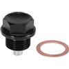 X AUTOHAUX 1 set M18 x 1,5 magnetico tappo di scarico dell'olio, nero