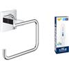 GROHE Portarotolo carta igienica GROHE Start Cube senza coperchio con GROHE QuickGlue A1 (metallo, montaggio a parete, fissaggio nascosto, con viti e tasselli), cromato, 40978000
