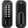 VEVOR Serratura Meccanica per Porte con Tastiera Monofacciale Codice da 4-7 Cifre, Serratura Senza Chiave Batteria a Combinazione con Pomello Bloccaggio Automatico Porte d'Ingresso, Nero