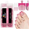 EBANKU 150 Unghie Finte con French Tip Quadrate, Copertura Totale Corto Artificiale per Donna Ragazza