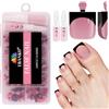 EBANKU 150 Unghie Finte con French Tip Quadrate, Copertura Totale Corto Artificiale per Donna Ragazza