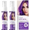 Clawrex Colore temporaneo per capelli, S-pray, 2 lacca per capelli, colore liquido, S-pray, colorata, per Halloween, carnevale, cosplay (viola)