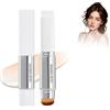 SOLUAME Bastone per fondotinta 2 in 1, leggero correttore di lunga durata, con copertura completa, bianco fondotinta con pennello per un look naturale impeccabile, 02#, avorio, 15 g